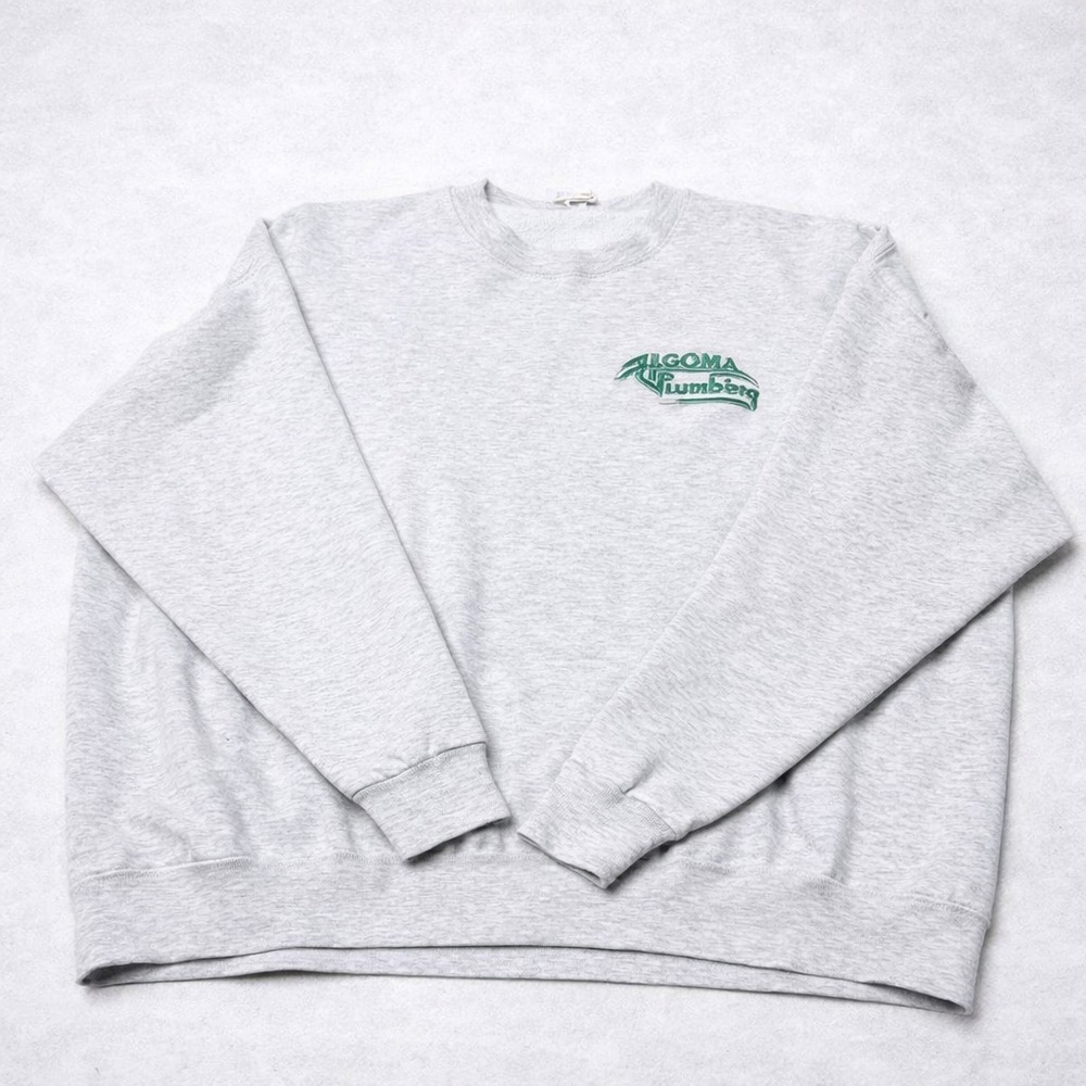 Jerzees 2X Gray Crewneck Sweatshirt Workwear Embroidered Logo